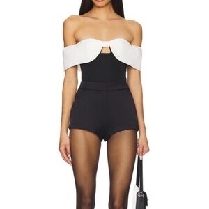 MAJORELLE Black and White Crop Top